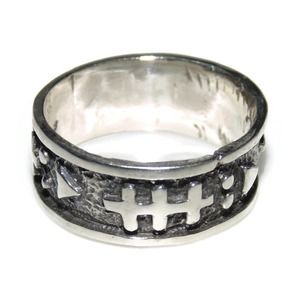 925 Vintage Estate Sterling Silver Ring Band Men Statement Rocker Biker Size 7